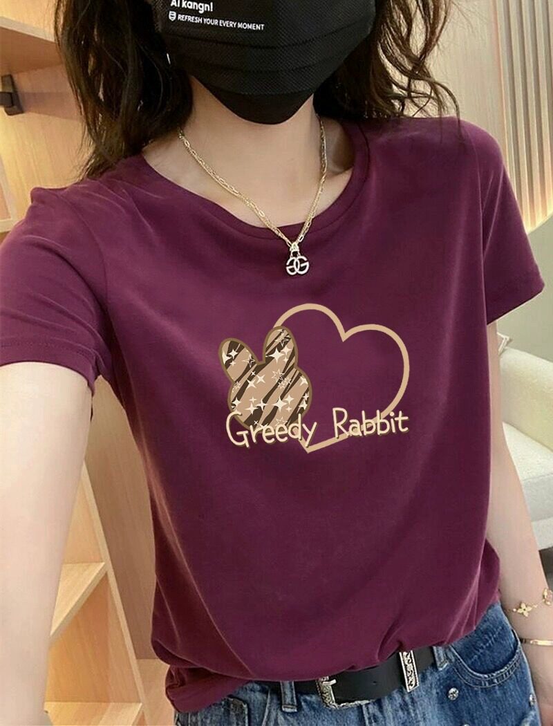纯棉短袖t恤女薄款夏季韩版潮宽松正肩圆领半袖女士体恤上衣百搭