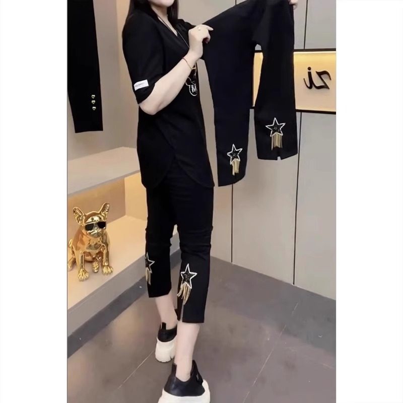 黑色烟管裤子女夏季2026新款爆款高腰显瘦外穿弹力薄款休闲八分裤