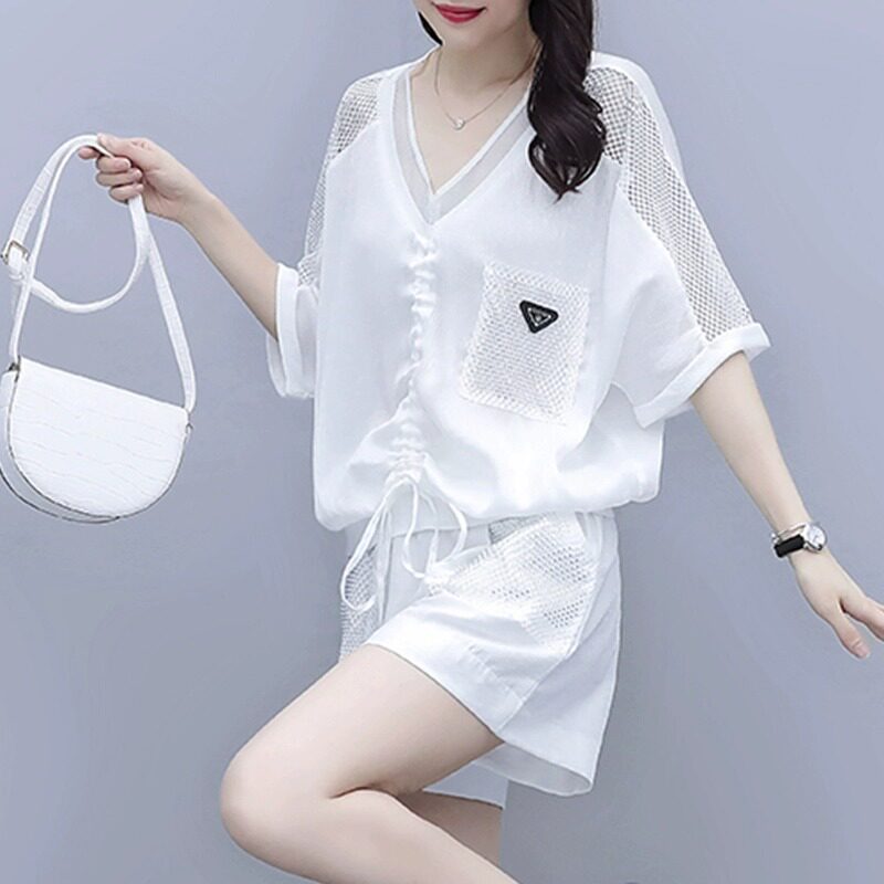 大码女装2026新款宽松显瘦遮肚短裤套装女时尚洋气时髦夏装两件套