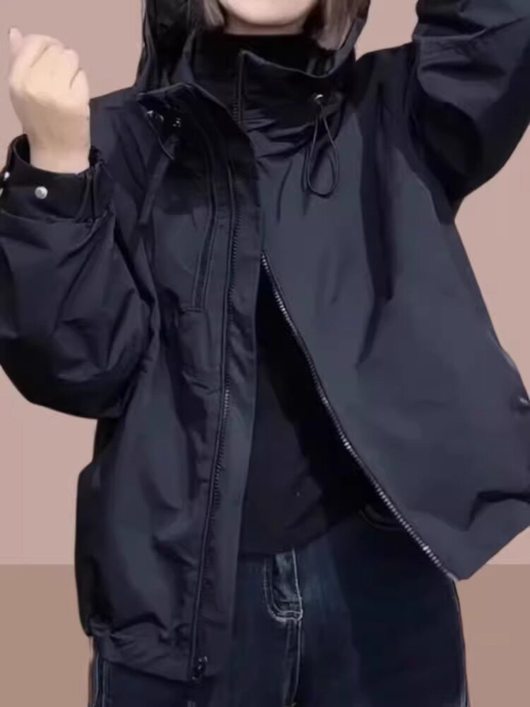 短款外套爆款洋气冲锋衣女2025年秋冬新款夹棉加厚小个子上衣夹克