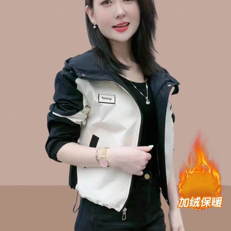 加绒加厚爆款冲锋衣女2025年秋冬新款短款外套洋气小个子夹克上衣