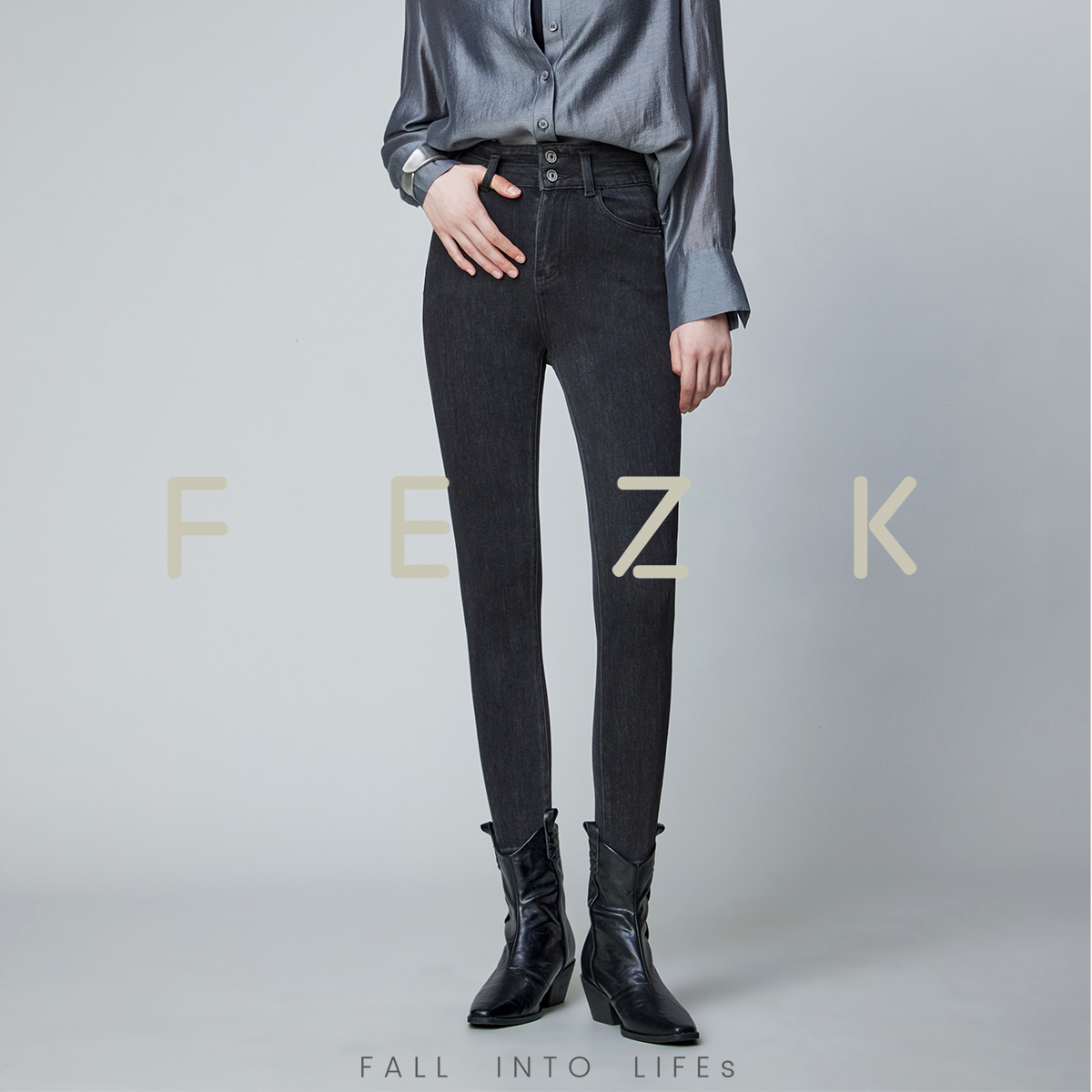 FEZK 搭配所有靴子·秋冬神裤 超弹紧致修身丹宁小脚裤牛仔裤FL36