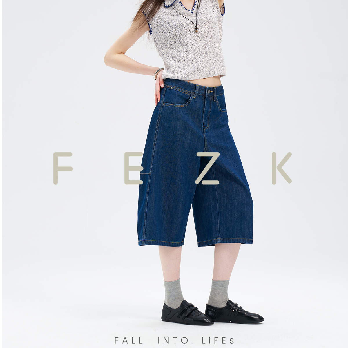 FEZK Easy Devise•日系风7分茧型设计 莱赛尔舒适面料7分裤FL616