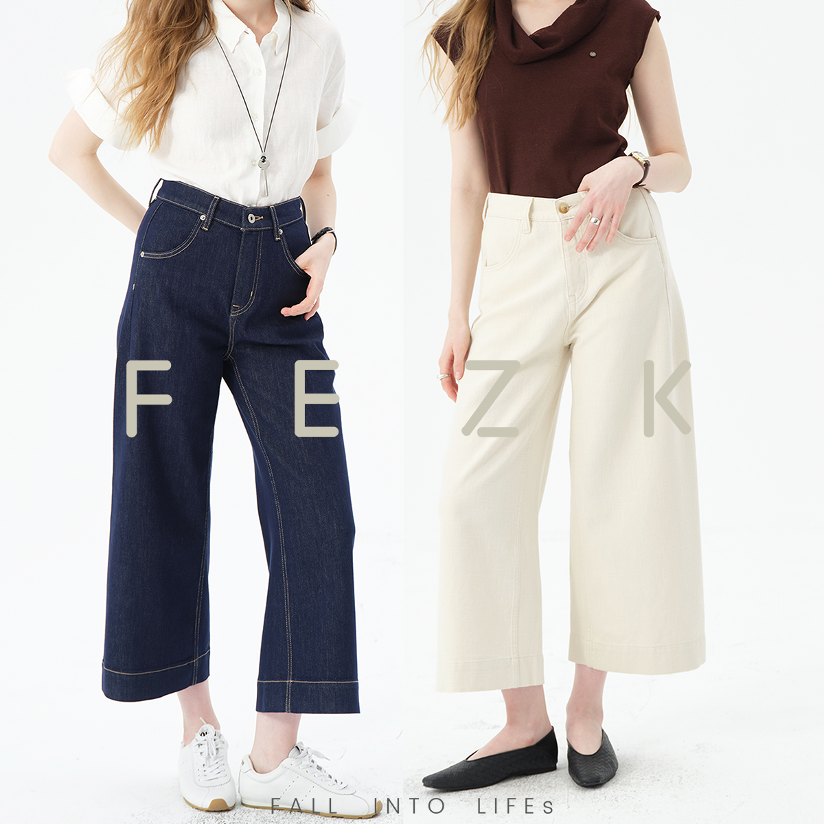 FEZK Free life•高定工艺剪裁 柔软兼具弹力满舒适8分直筒FS013