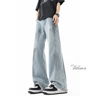 牛仔裤 男士 宽松版 舒适耐穿 长裤 男装 男潮流休闲直筒宽松裤 2026新款