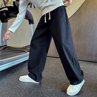 弯刀裤 2026新款 直筒宽松休闲长裤 纯色阔腿拖地时尚 舒适百搭潮流款
