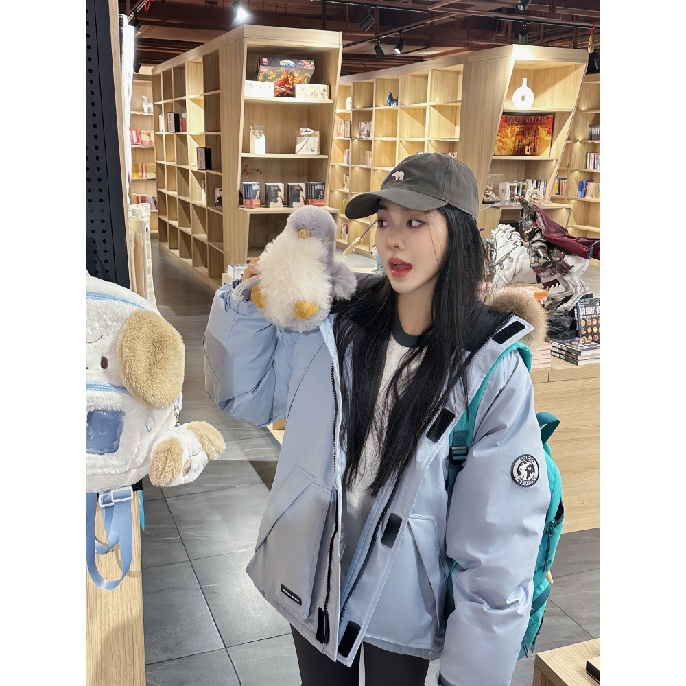 小个子毛领加厚羽绒服女士2025年冬新款韩版休闲宽松学生保暖外套