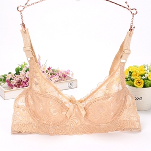 包邮透气超薄款性感蕾丝透明网纱聚拢舒适女士文胸无海绵显小内衣