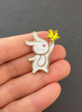 可爱卡通兔子星星金属胸针女装饰配饰趣味