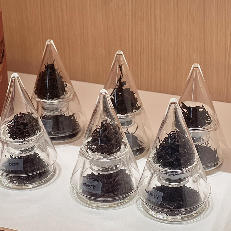 茶样锥茶叶展示器具无铝玻璃茶叶收纳分类瓶茶叶展示区闻茶器具
