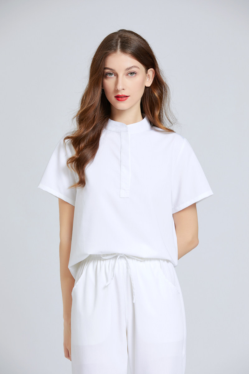 玫绮格女装医疗美容皮肤管理白色护理师服立领中医理疗师刷手衣