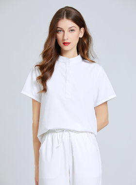 玫绮格女装医疗美容皮肤管理白色护理师服立领中医理疗师刷手衣