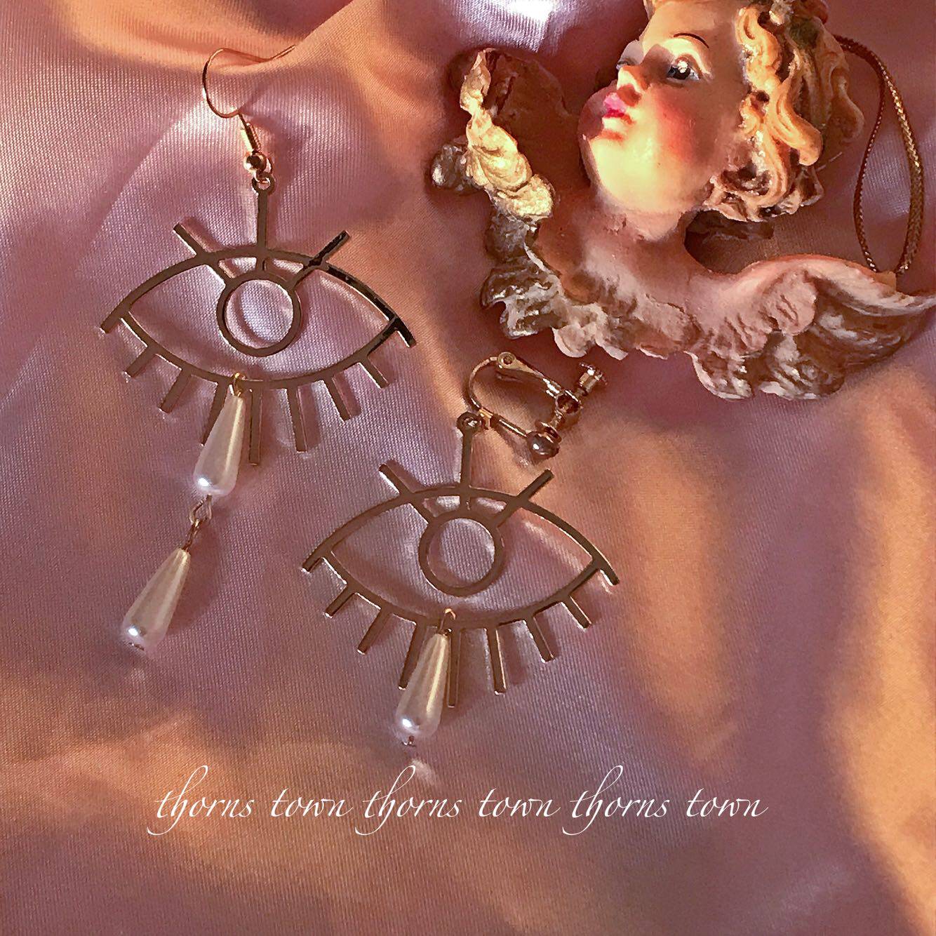 *莫斯科有眼泪*荆棘镇独立设计大眼睛欧美流苏耳环夸张大牌女耳夹