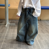 上新当天69元 加绒直筒牛仔裤 包邮 男女童韩版