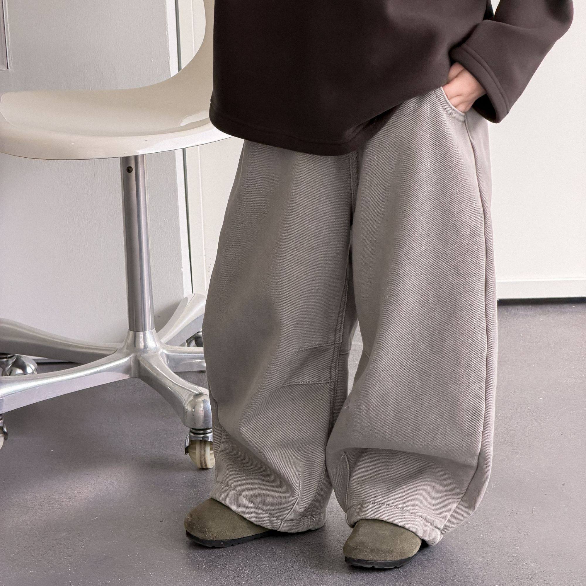 68元包邮 冬季新款儿童韩版宽松牛仔裤男女童休闲加绒保暖裤子