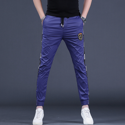 休闲裤男潮牌裤子彩色九分裤