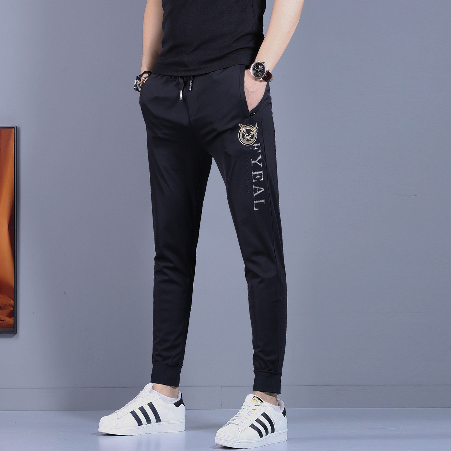 男士休闲裤修身小脚裤