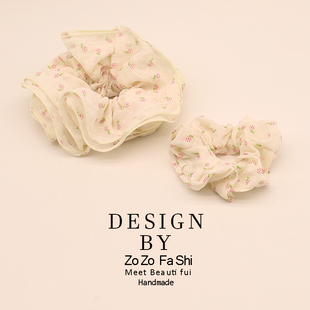 甜美森系小碎花大肠发圈韩系时尚 高级感发绳大号头绳气质头花