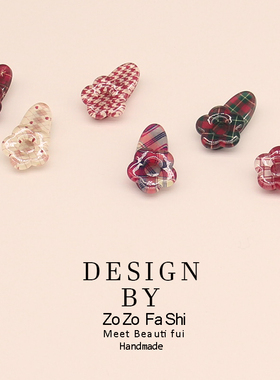 可爱格子花朵发夹学生小发夹刘海夹碎发边夹扯边碎发夹学院风发饰