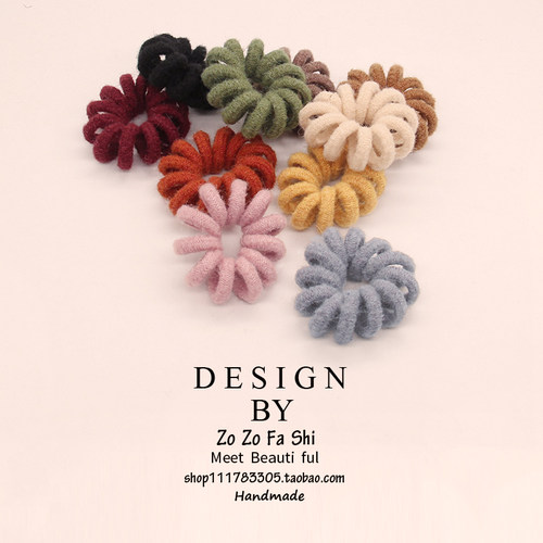 电话线简单高弹力扎马尾发饰款女