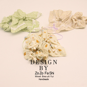 田园风小清新方形发圈少女日系简约方巾大肠圈肥肠圈套肠蕾丝韩国