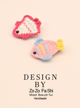 韩系新款毛线针织小鱼发夹女侧边刘海夹子头饰发卡发饰头饰发卡