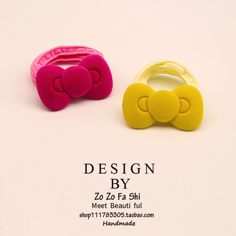 zozo发绳植绒可爱蝴蝶结发饰