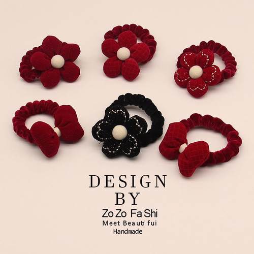 2025新款复古抓夹发圈毛绒简约