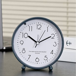 亚马逊热卖 钟表静音带夜灯时钟卧室 厂家直销桌面简约小闹钟台式