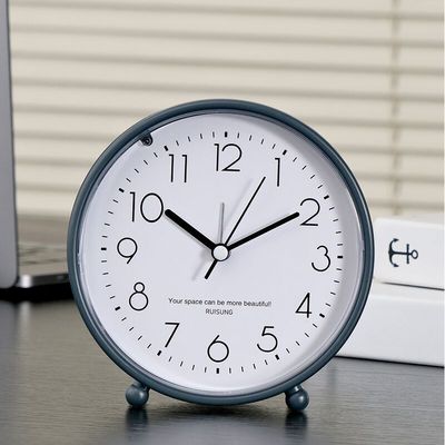 亚马逊热卖 厂家直销桌面简约小闹钟台式钟表静音带夜灯时钟卧室
