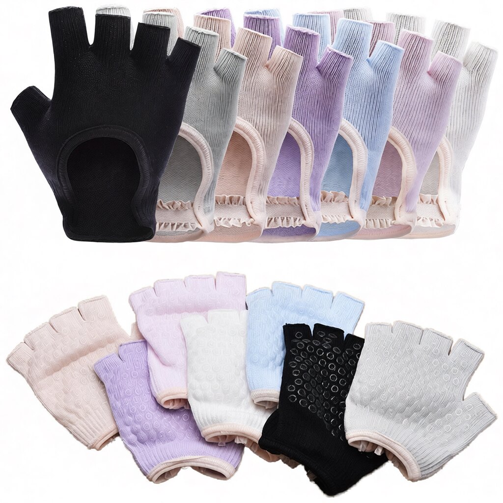 新品 女士半指露背防滑磨健身哑铃提壶垂钓骑行普拉提瑜伽手套