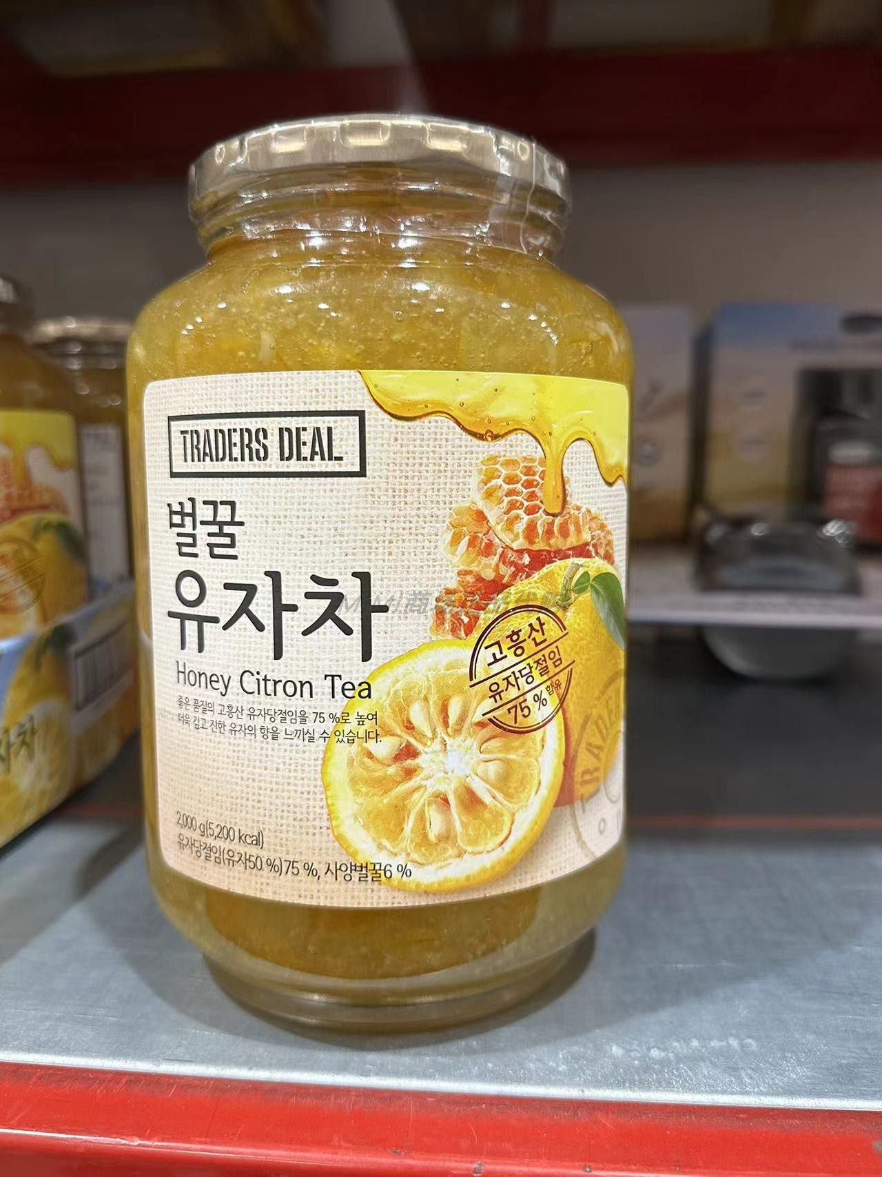 山姆会员韩国traders deal蜂蜜柚子茶饮2kg餐饮店量贩装即冲饮料