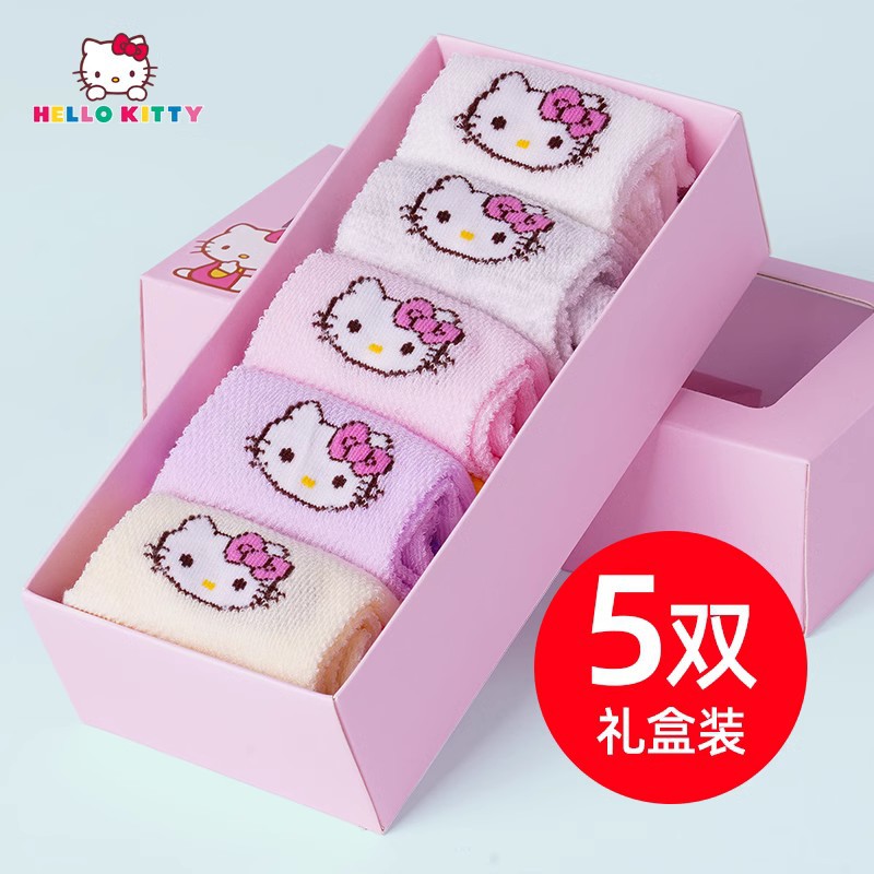 芷香优品特价凯蒂猫儿童袜子夏季薄款网眼短袜女童卡通公主丝袜幼