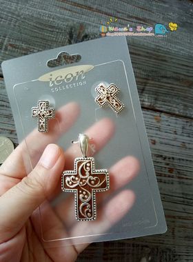 滴釉烧银项链坠耳环男女吊坠耳钉