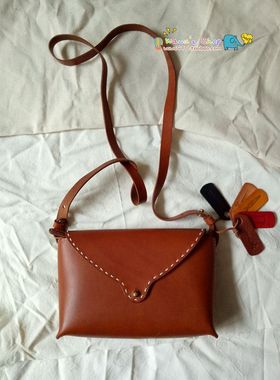 GENTEN牛皮斜挎包 简约头层牛皮日系森女单肩斜跨包