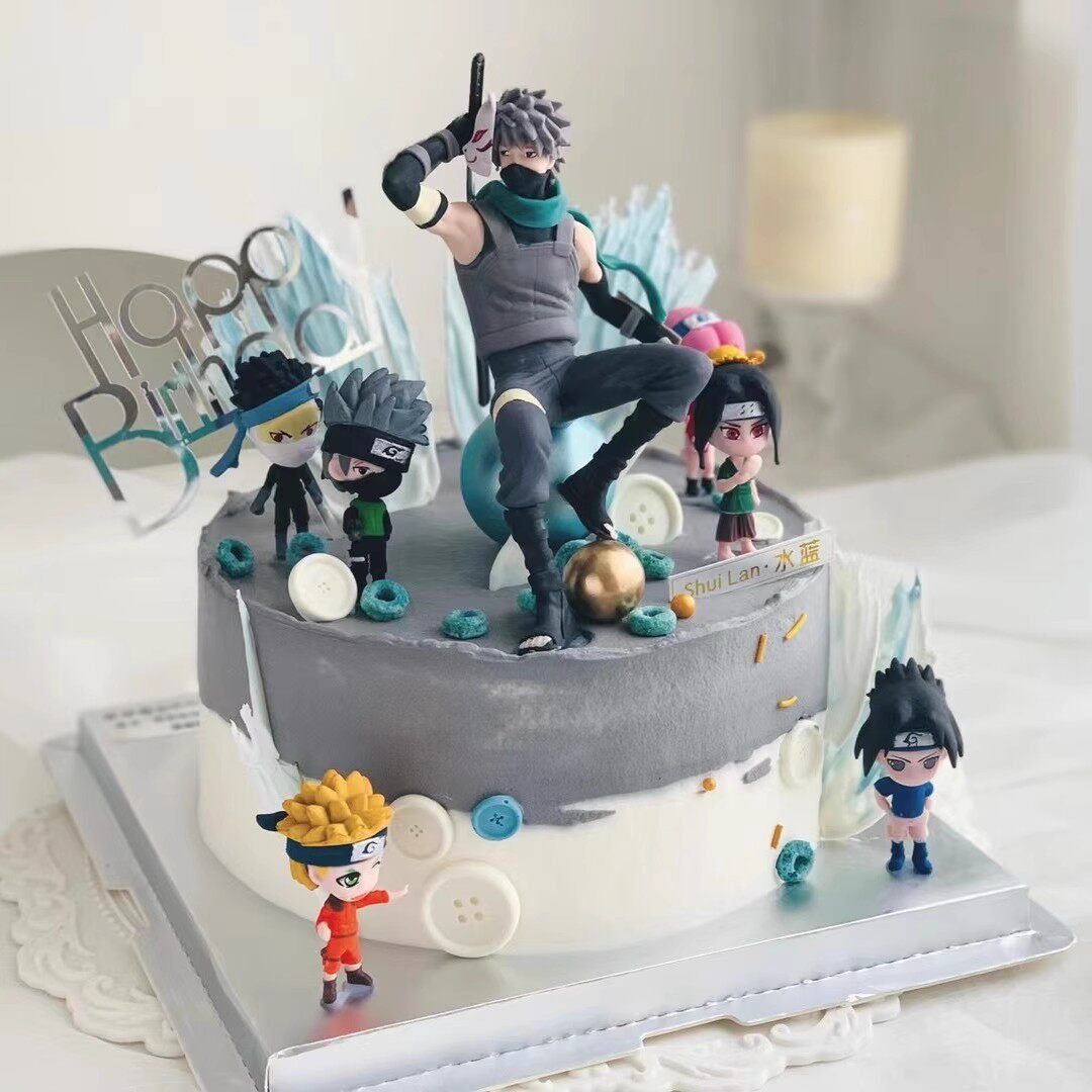 火影忍者蛋糕装饰摆件卡卡西公仔男神男士男生生日甜品台装扮插件