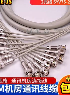 SYV75-2-1*8 L9-2-1插头E1电缆8芯2兆线L9公BNC母DDF配线架连接线