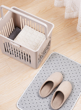 简约脏衣篮大容量收纳篮家用可折叠高颜值整理篮浅灰色收纳筐现代