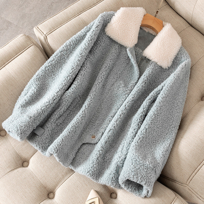 姣雅小羊驼颗粒绒外套女短款2019冬季新款复合皮毛一体大衣羊剪绒在类目 女装/女士精品, 皮草中 - 来自Buy2taobao.com提供专业的淘宝代购服务