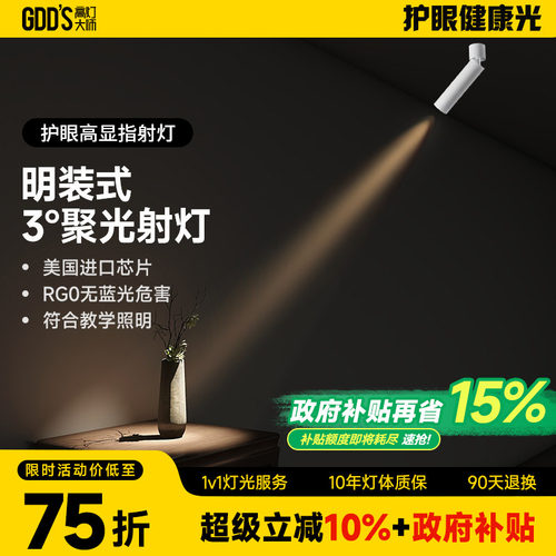 高灯大师客厅全铝材可摆头