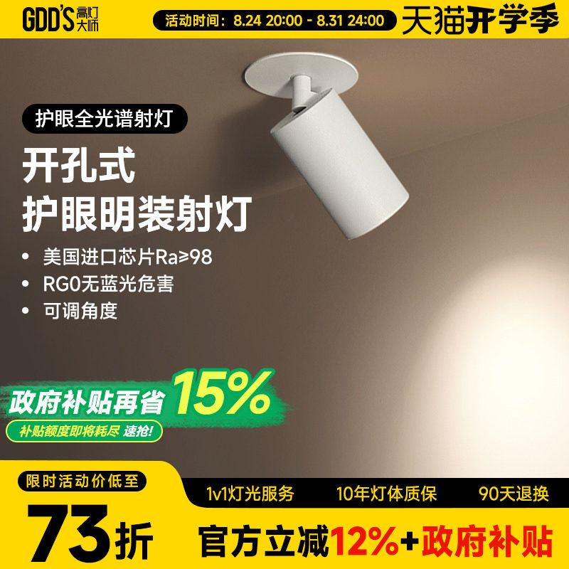 gdds开孔式明装射灯led圆洞cob