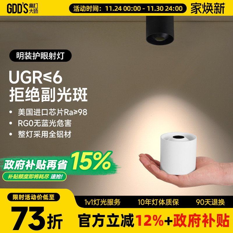 高灯大师防水小角度明装射灯