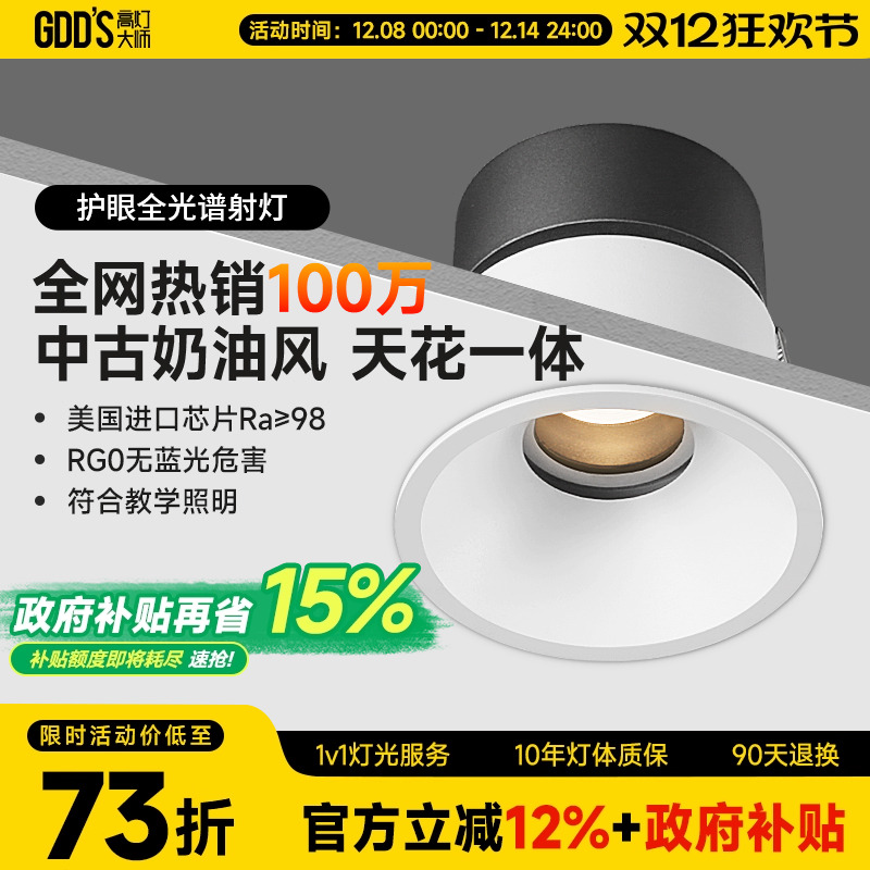 防眩客厅cob射灯高灯大师全铝