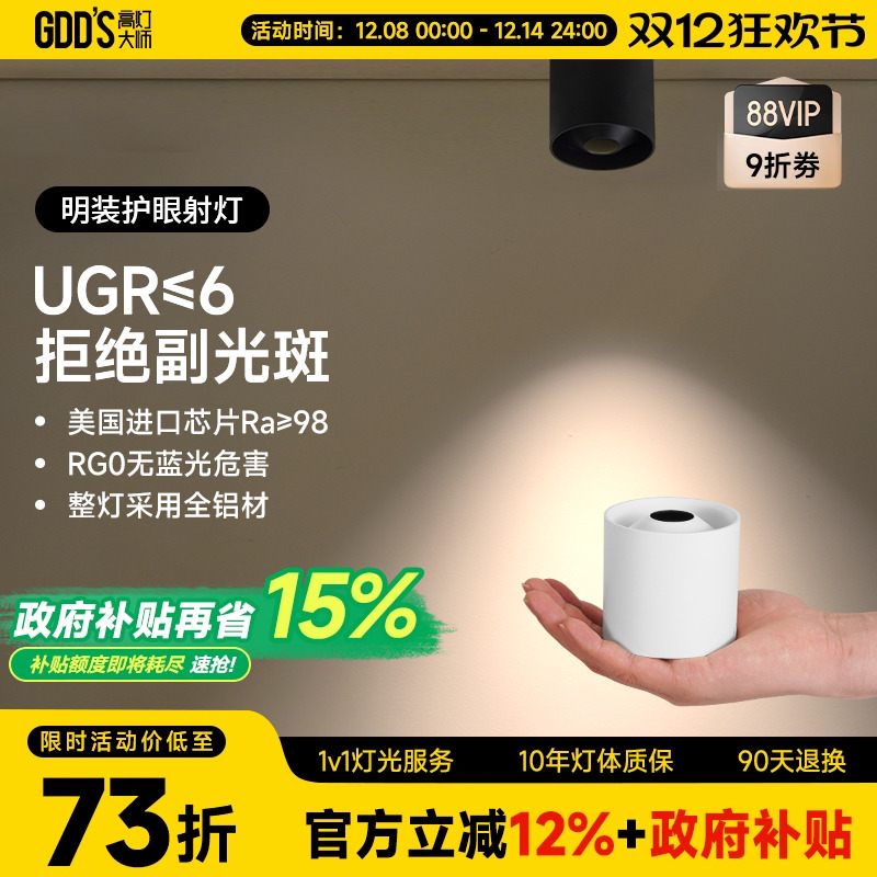 高灯大师防水小角度明装射灯