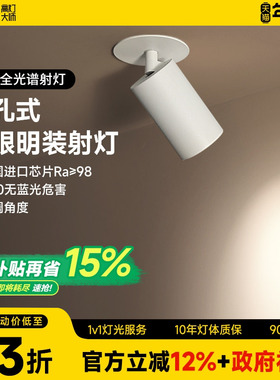 明装射灯吸顶开孔式led天花灯cob轨道灯可调角度床头象鼻灯无主灯