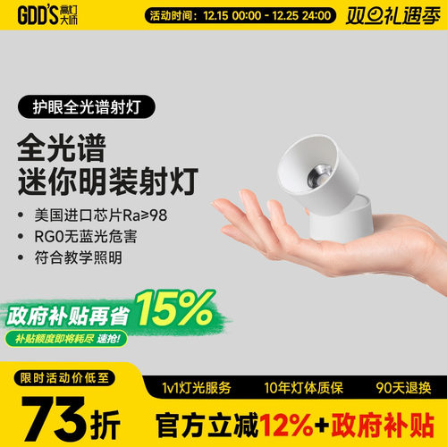 高灯大师可摆头迷你明装射灯