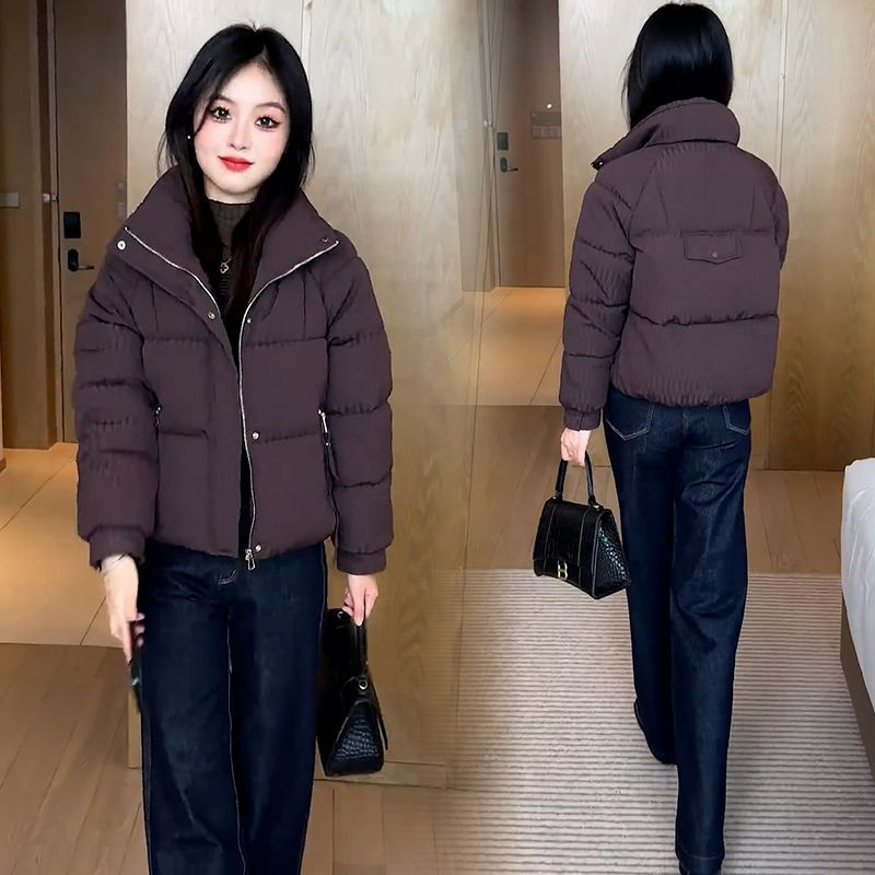 时尚短款棉衣棉服女2025冬季新款洋气显瘦小个子保暖加厚棉袄外套