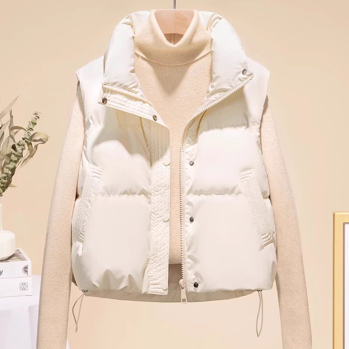 短款小个子棉衣棉服马甲女