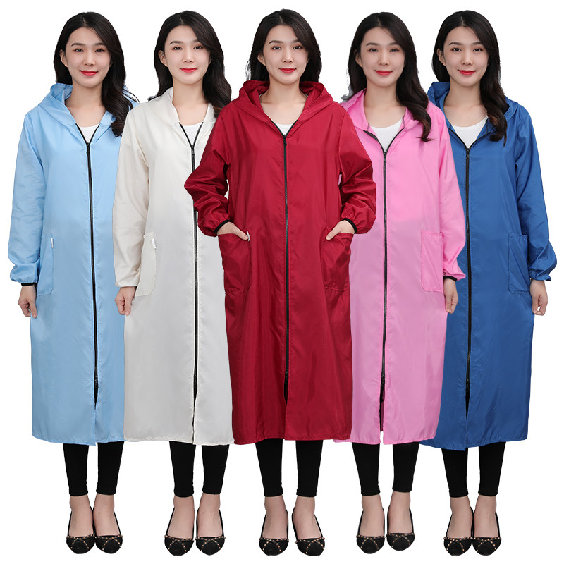 超长加长羽绒服罩衣大人长袖防护工作服男女大褂护衣防水家用厨房