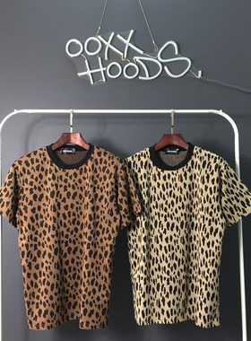 原创潮牌ooxx爆款霸气狂野性全身豹纹中性情侣装短袖T恤 男女同款